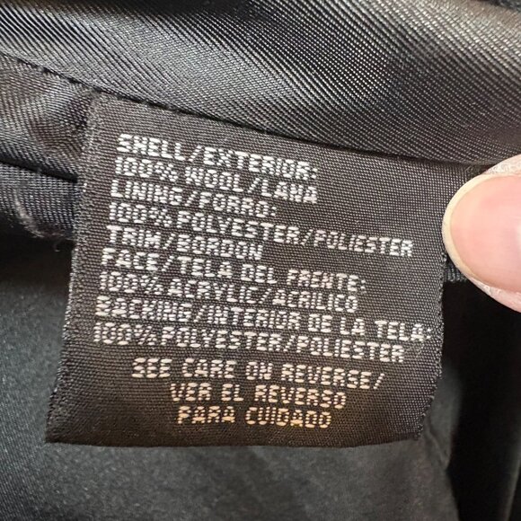 Braetan Womens Double-Breasted Wool Coat Lg Belted Waist Faux Fur Charcoal Gray - Picture 4 of 12